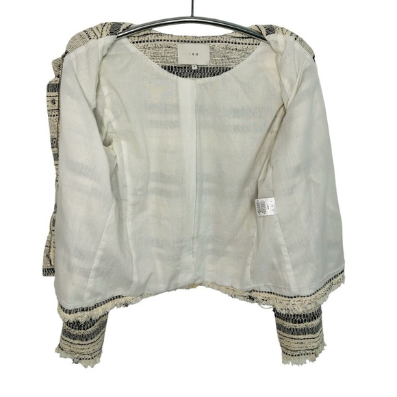IRO LIZZIE TWEED BLAZER JACKET, CREAM & BLACK, WOMENS SIZE 3 - Picture 10 of 14